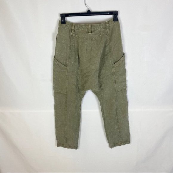NWT Free People Desert Daze Harem Cargo Pants High Rise Relaxed Army Green - Picture 11 of 12